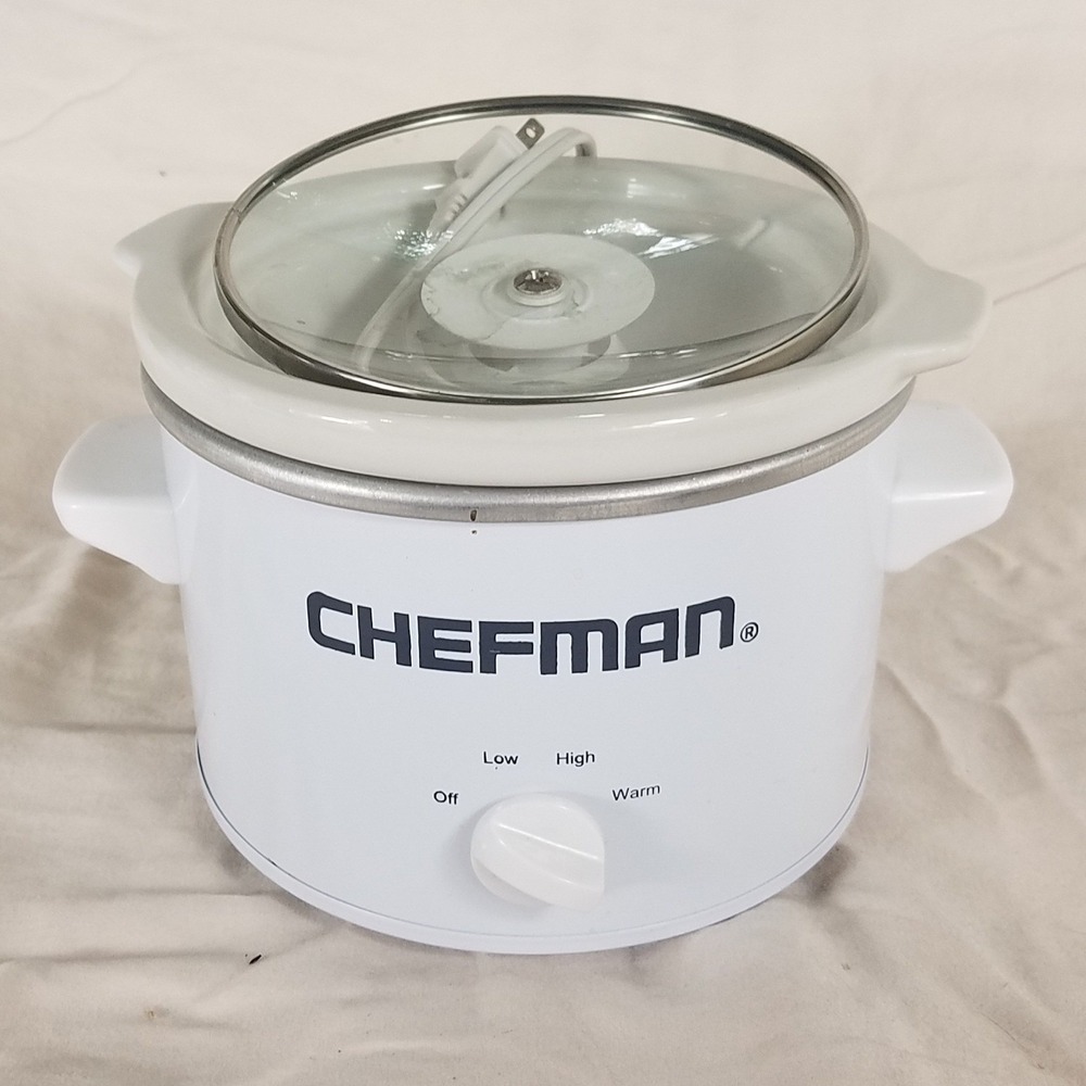 Chefman Slow Cooker Unisex 1.5 Qt White Excellent RJ15-15-WH-R Removable Ceramic